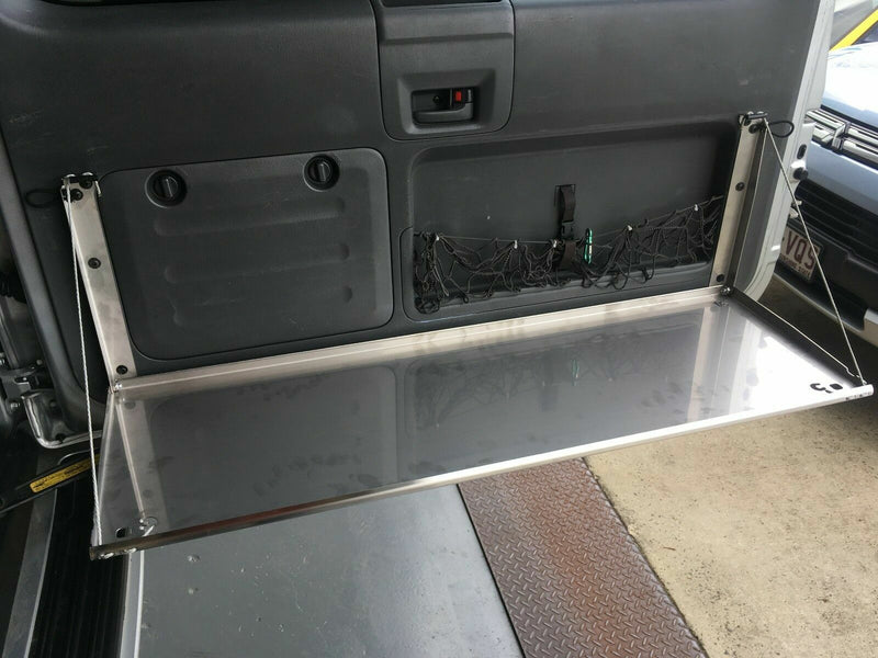 Kaon Rear Door Drop Down Table to suit Toyota Prado 120 / Lexus GX 470 [Colour: Natural Stainless] - KS0052