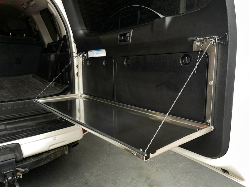 Kaon Rear Door Drop Down Table to suit Toyota Prado 150 / Lexus GX 460 [Colour: Natural Stainless] - KS0053