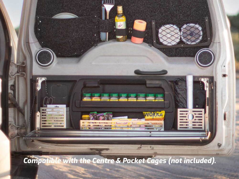 Kaon Rear Door Drop Down Table to suit Mitsubishi Pajero Gen 4 NS-NX [Colour: Natural Stainless] - KS0360