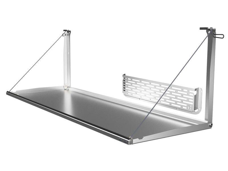 Kaon Rear Door Drop Down Table and Cage to suit Toyota Prado 120 / Lexus GX 470 [Colour: Natural Stainless] - KS0185