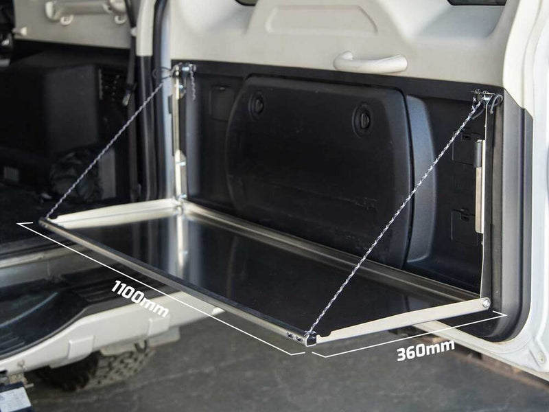 Kaon Rear Door Drop Down Table to suit Mitsubishi Pajero Gen 4 NS-NX [Colour: Natural Stainless] - KS0360
