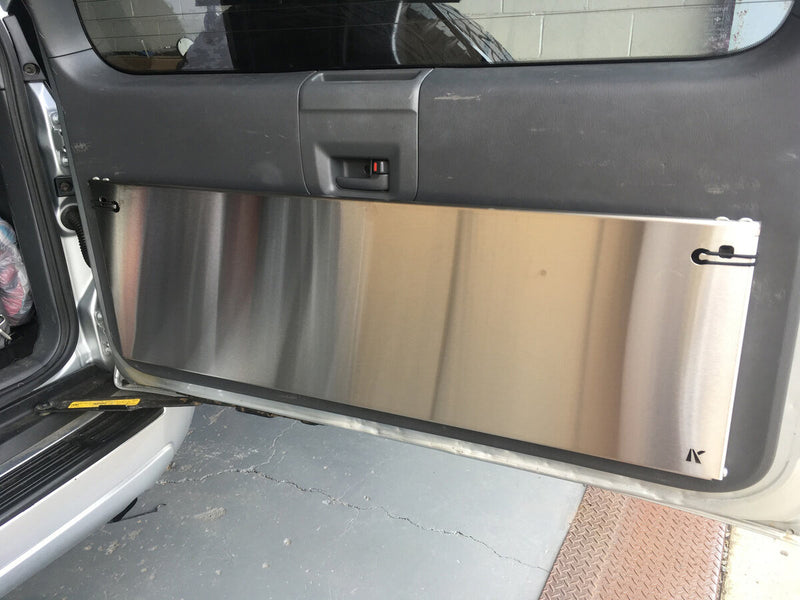 Kaon Rear Door Drop Down Table and Cage to suit Toyota Prado 120 / Lexus GX 470 [Colour: Natural Stainless] - KS0185