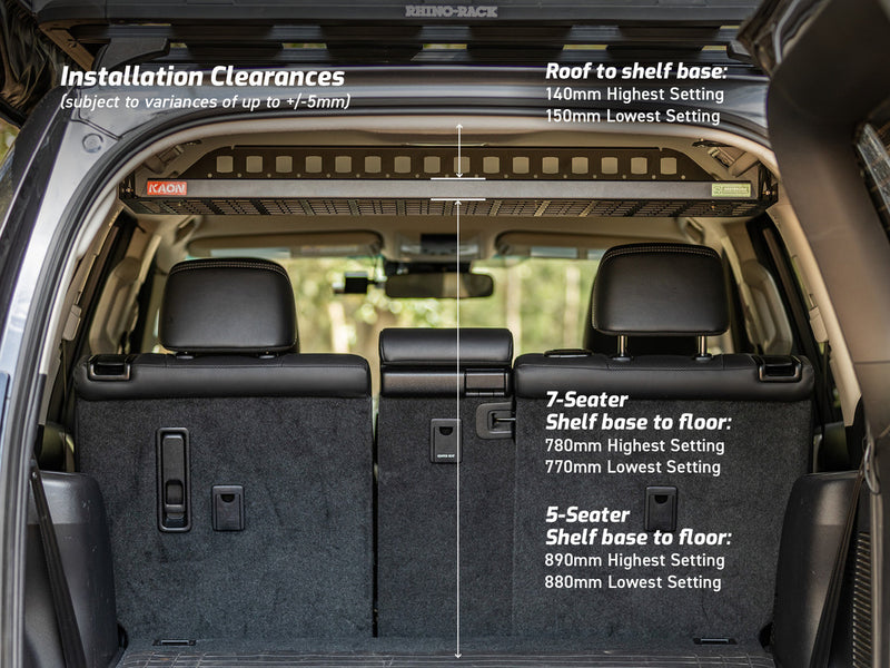Kaon Standalone Rear Roof Shelf to suit Toyota Prado 150 / Lexus GX 460 - KS0640
