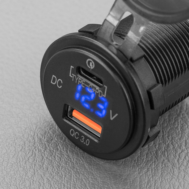 Stedi USB C Volt Meter Flush Mount - DUALUSB-SOCKET