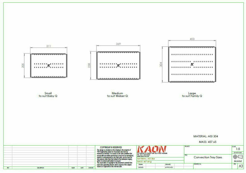 Kaon Stainless Steel Convection Tray to suit Weber Baby Q - KS0058