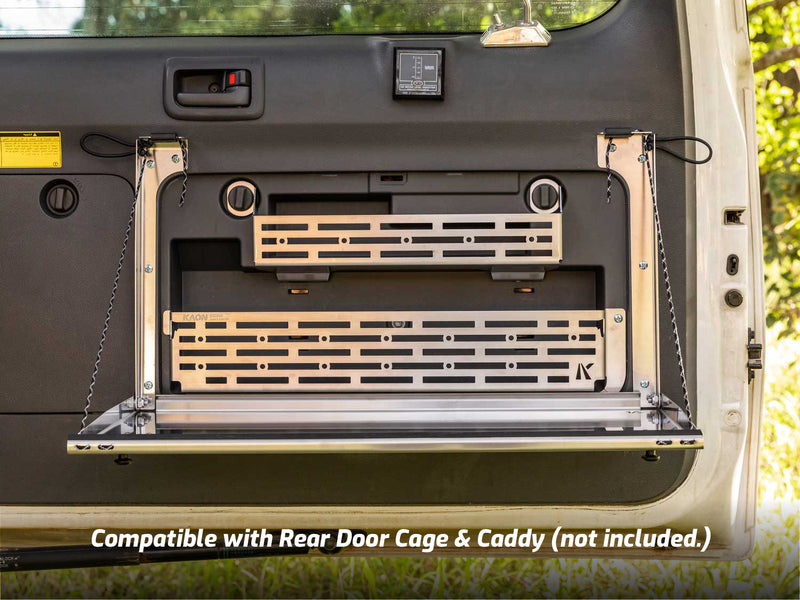 Kaon Compact Rear Door Drop Down Table to suit Toyota Prado 150 / Lexus GX 460 [Colour: Natural Stainless] - KS0566