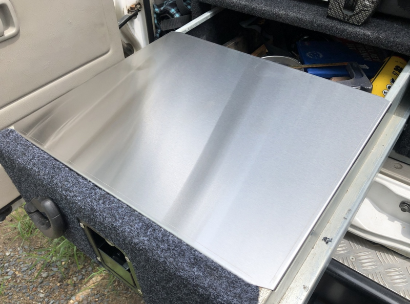 Kaon Stainless Steel Drawer Table Top to suit Titan, ARB & MSA [Drawer Size: 475mm Wide] [Option: 1 Table] - KS0220