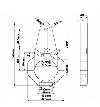 Stedi 49mm - 51mm Vice Bull Bar Tube Clamps BRKUNIV-49-51MM