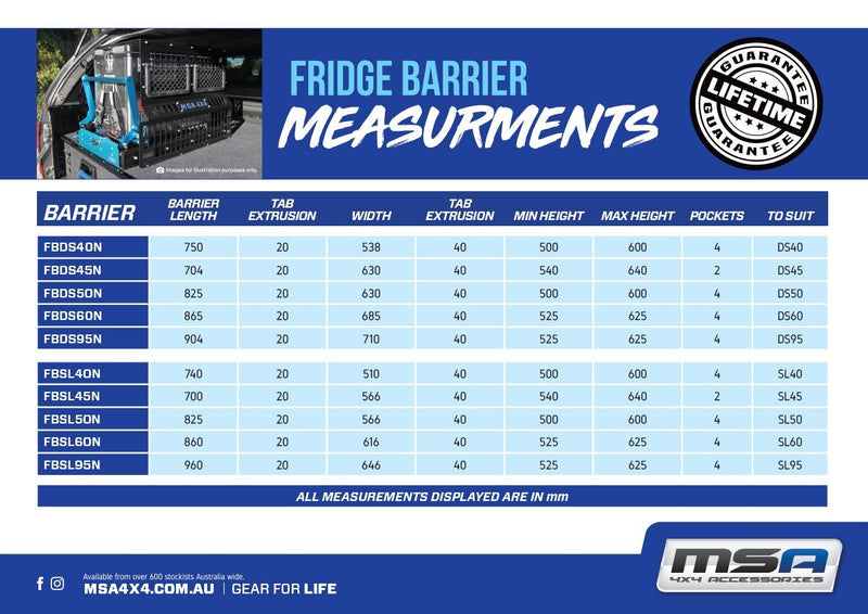 MSA New Fridge Barrier DS45 - FBDS45N