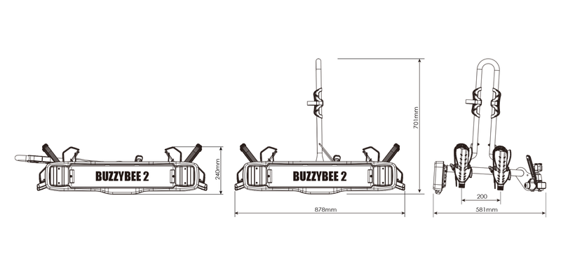 Buzzrack Buzzybee 2 (Tow Ball) 2 Bike Platform Rack - BR-2-BUZZYBEE