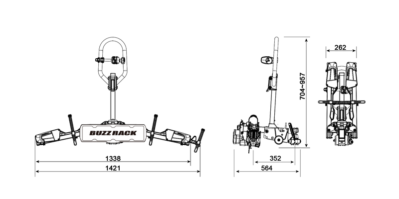 Buzzrack E-Scorpion 1 (Tow Ball) 1 Bike Platform Rack (BR-E-SCORPION-1)