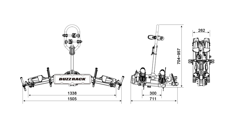 Buzzrack E-Scorpion 2 (Tow Ball) 2 Bike Platform Rack (BR-E-SCORPION-2)