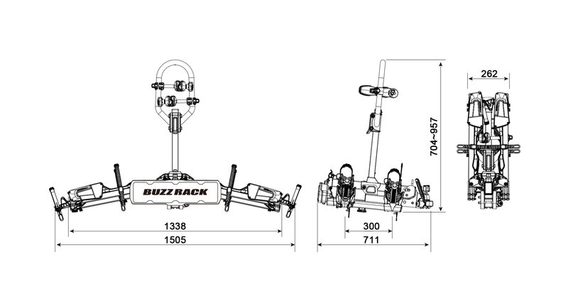 Buzzrack E-Scorpion 2 (Tow Ball) 2 Bike Platform Rack - BR-E-SCORPION-2