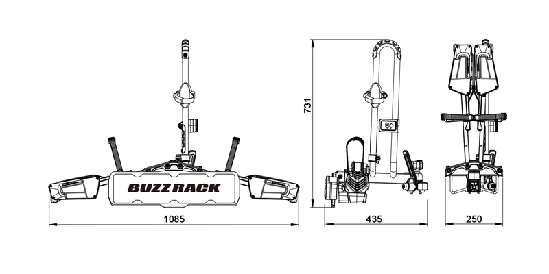 Buzzrack Eazzy 1 (Tow Ball) 1 Bike Platform Rack - BR-EAZZY-1