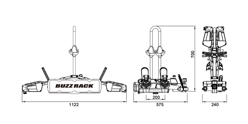 Buzzrack Eazzy 2 (Tow Ball) 2 Bike Platform Rack - BR-EAZZY-2