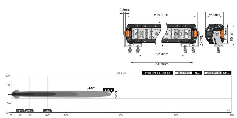 Stedi ST3301 Pro 24.5 Inch 16 LED Light Bar LED3301-PRO-16L