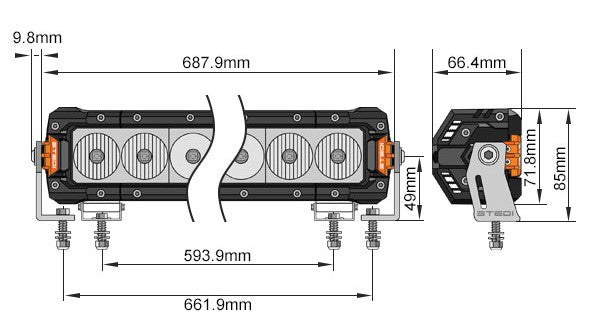 Stedi ST3301 Pro 27.5 Inch 18 LED Light Bar - LED3301-PRO-18L