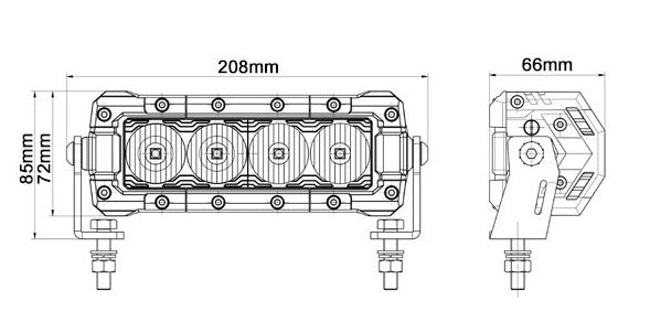 Stedi ST3301 Pro 7.5 Inch 4 Cree LED Work Light LED3301-PRO-4L