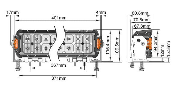 Stedi ST3303 Pro 18.4 Inch Double Row Ultra High Output LED Light Bar - LED3303-PRO-24L