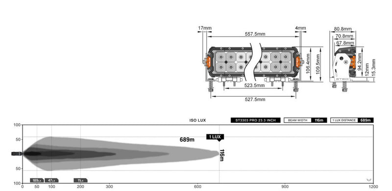 Stedi ST3303 Pro 23.3 Inch Double Row Ultra High Output LED Bar LED3303-PRO-32L