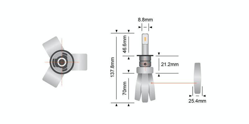 Stedi H1 Copper Head LED Bulbs (Pair) LEDCONV-H1-CH