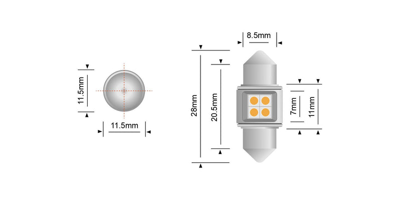 Stedi Festoon 28mm Led Bulbs (Pair) LEDCONV-SJ-28MM