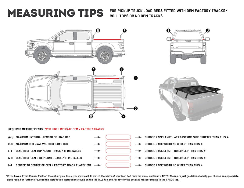 Front Runner Pickup Truck Slimline II Load Bed Rack Kit / 1425(W) x 1358(L) - by Front Runner - KRLB002T