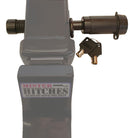 Mister Hitches Locking Hitch Pin Black E-coat 2 Pin Holes W/clip Round Sec Keys MHPL6