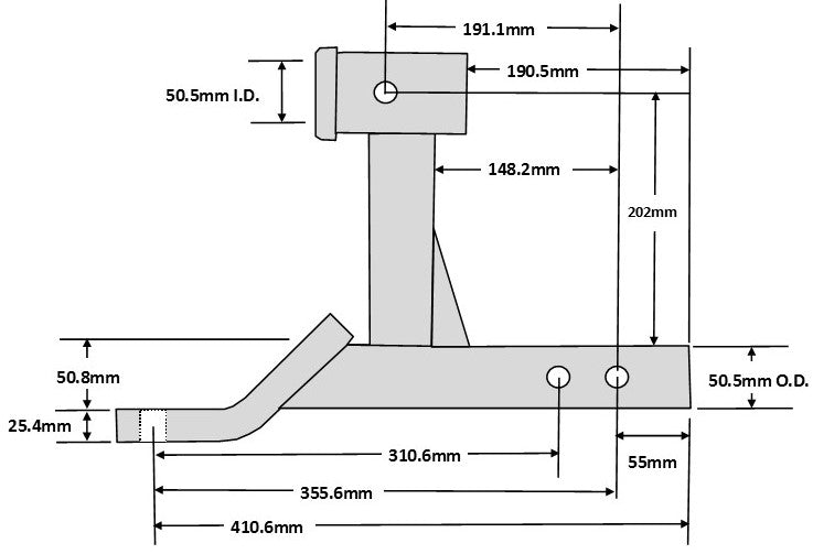 Mister Hitches Ball Mount Multi-use With High Top Receiver 3500kg MHSBM-2
