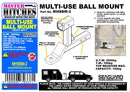 Mister Hitches Ball Mount Multi-use With High Top Receiver 3500kg MHSBM-2