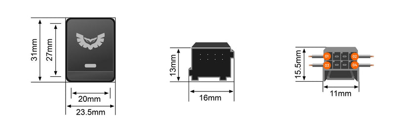 Stedi Nissan NP300/Navara/Pathfinder Switch - Spot Lights PSHSWCH-NP3-DRIVE