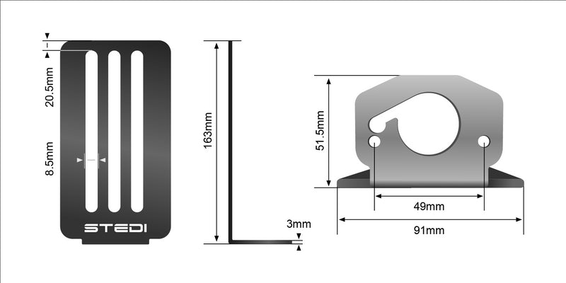 Stedi Roof Rack Light Bracket (Pair) For Surface Rock Light ROOFBRK-ROCK