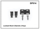 Whispbar Lockset Short 2 Barrels 2 Keys (fits ski holders) YSP014