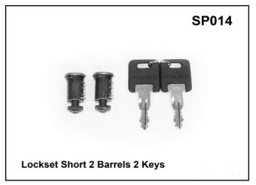Whispbar Lockset Short 2 Barrels 2 Keys (fits ski holders) YSP014