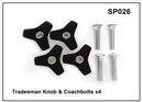 Whispbar Tradesman Knob & Coachbolts x 4 YSP026