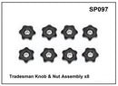 Whispbar Tradesman Knob & Nut Assembly x 8 YSP097