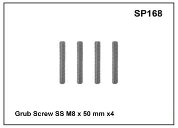 Prorack-Whispbar Grub Screw SS M8 x 50mm x 4 SP168