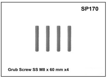 Prorack-Whispbar Grub Screw SS M8 x 60mm x 4 SP170