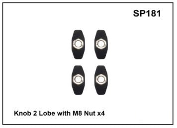 Prorack Knob 2 Lobe with M8 Nut x 4 SP181
