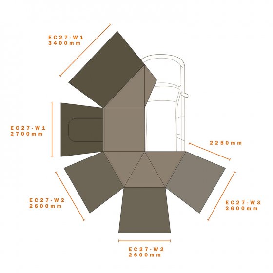 Darche Eclipse 270 Gen 2 Wall 1 Left T050801743A