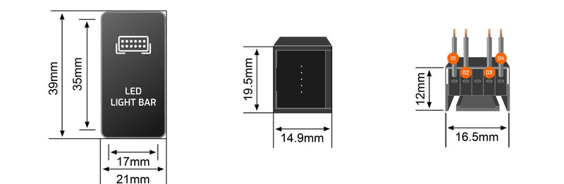 Stedi Tall Type Push Switch To Suit Toyota - Front Diff Lock TALL-TOY-FDIF