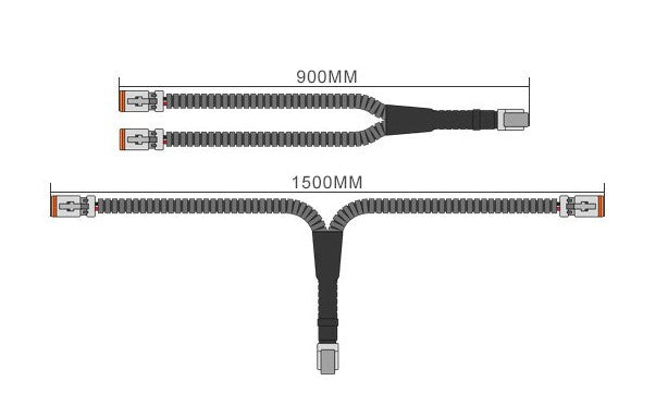 Stedi 2 to 1 Deutsch Connector/Splitter 2 Lights With 1 Wiring Harness 1.5m WIR2TO1-DT